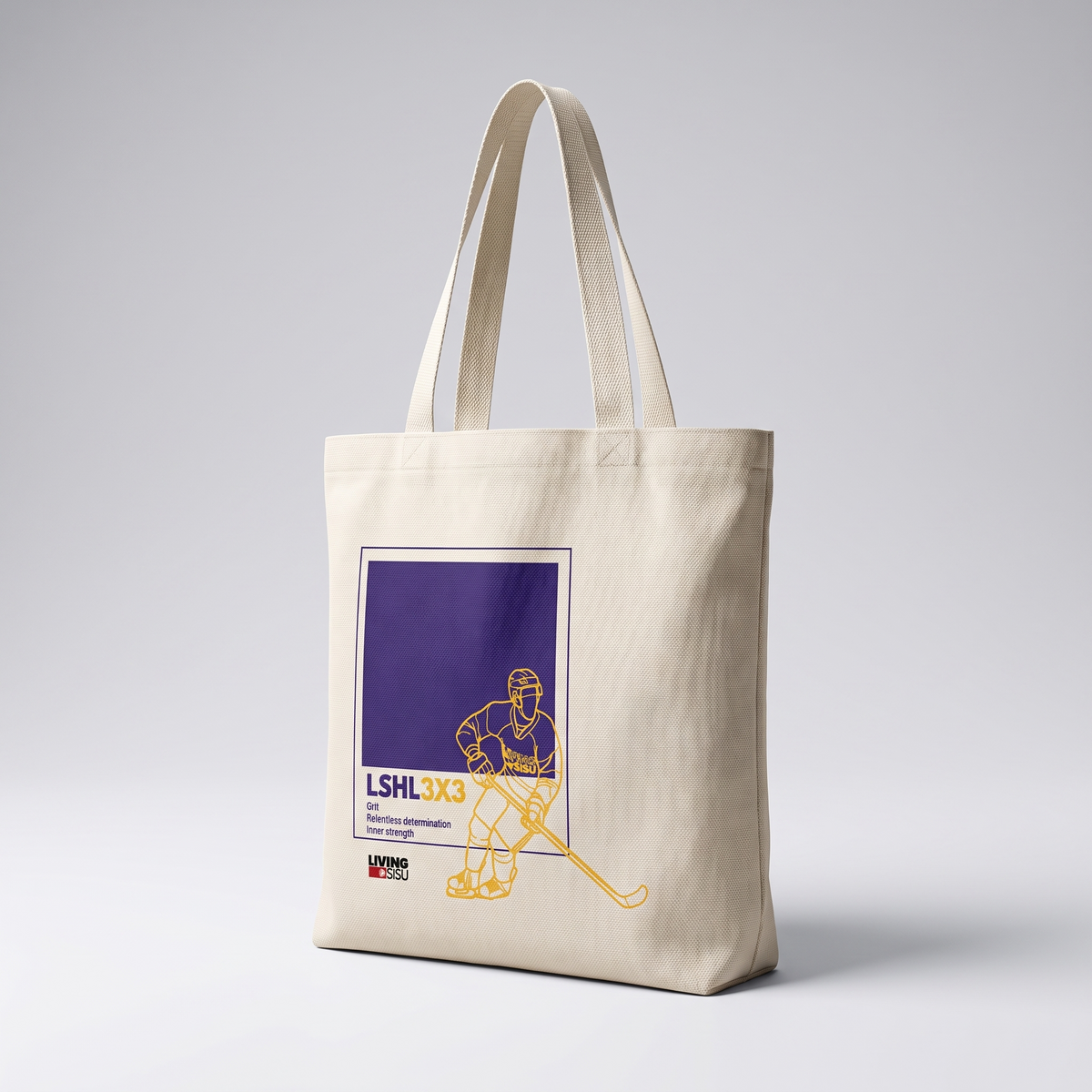 LSHL 3X3 Tote Bag - 3D render front angle
