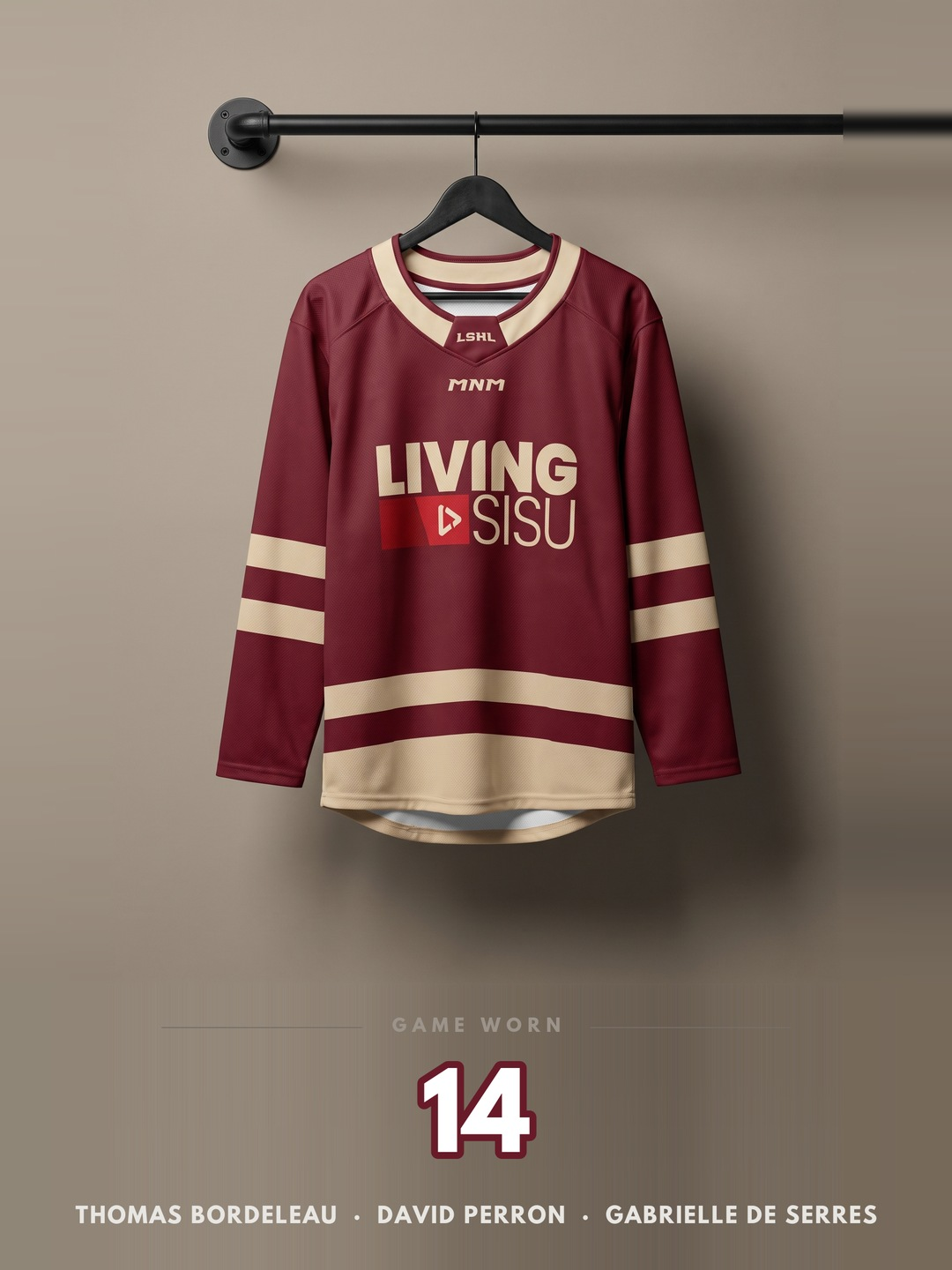 LSHL 2026 Game Worn Jersey Burgundy 14