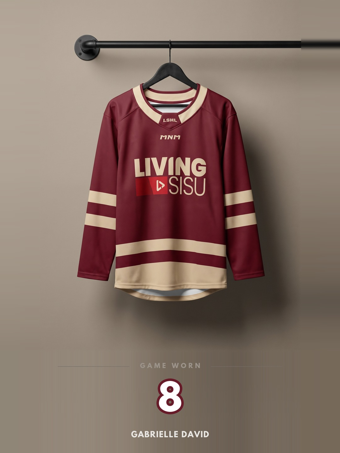 LSHL 2026 Game Worn Jersey Burgundy 8