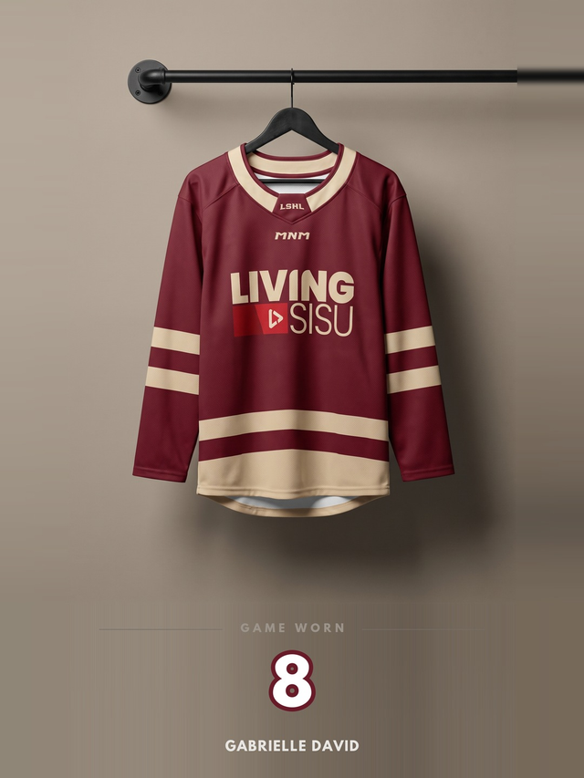 LSHL 2026 Game Worn Jersey Burgundy 8