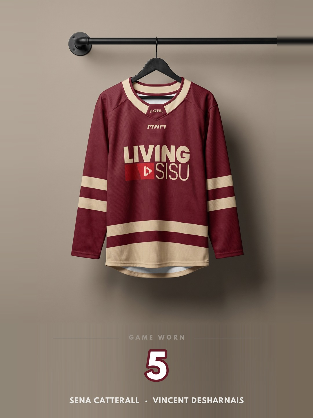 LSHL 2026 Game Worn Jersey Burgundy 5
