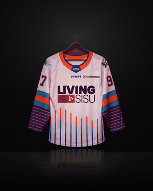 Front of the jersey with the Living Sisu crest