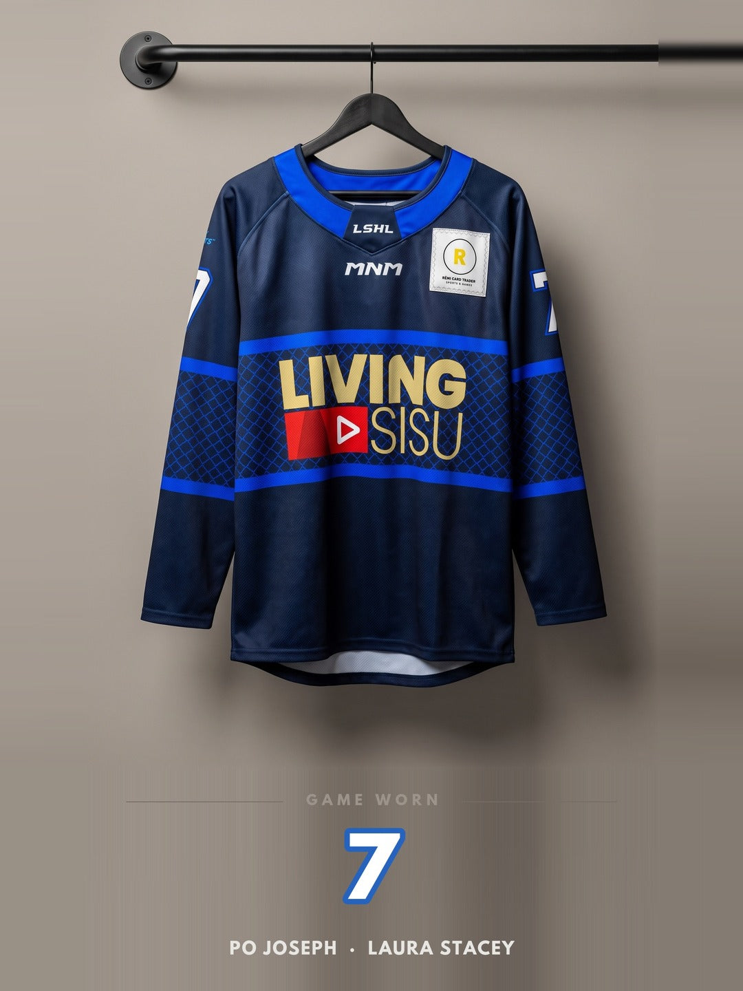 LSHL 2026 game worn navy jersey number 7, front