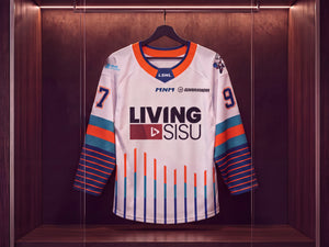 Front of the jersey with the Living Sisu crest