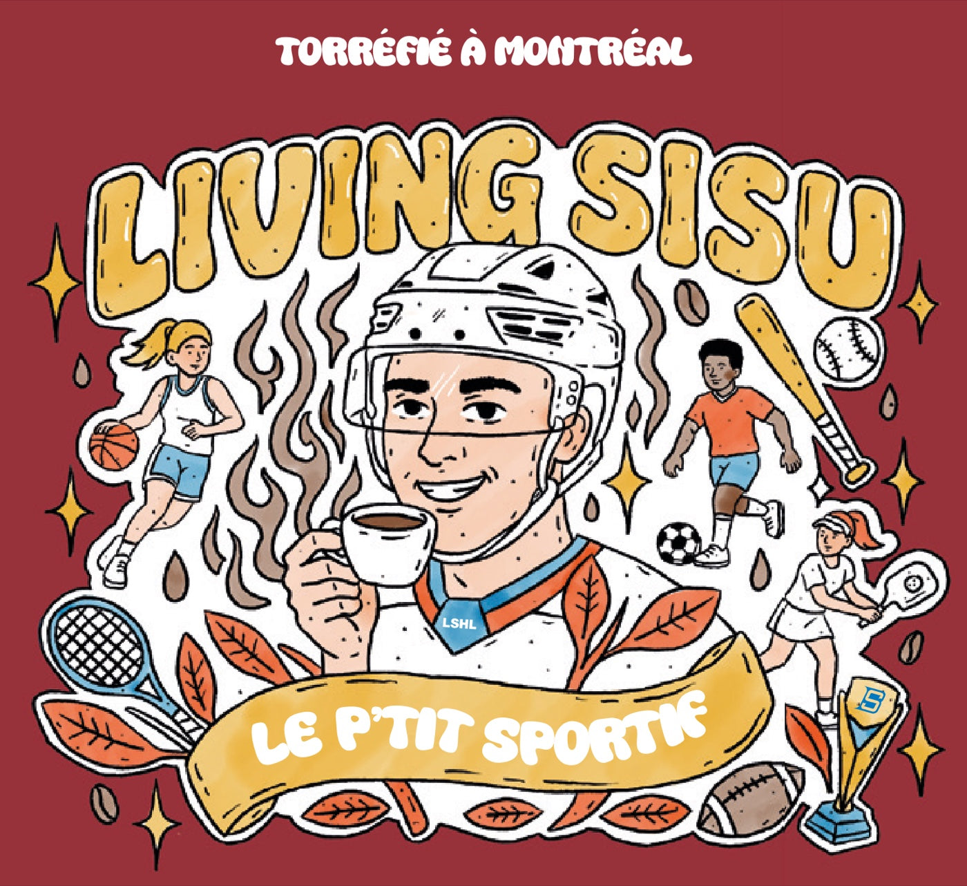 The Le p'tit sportif label illustration
